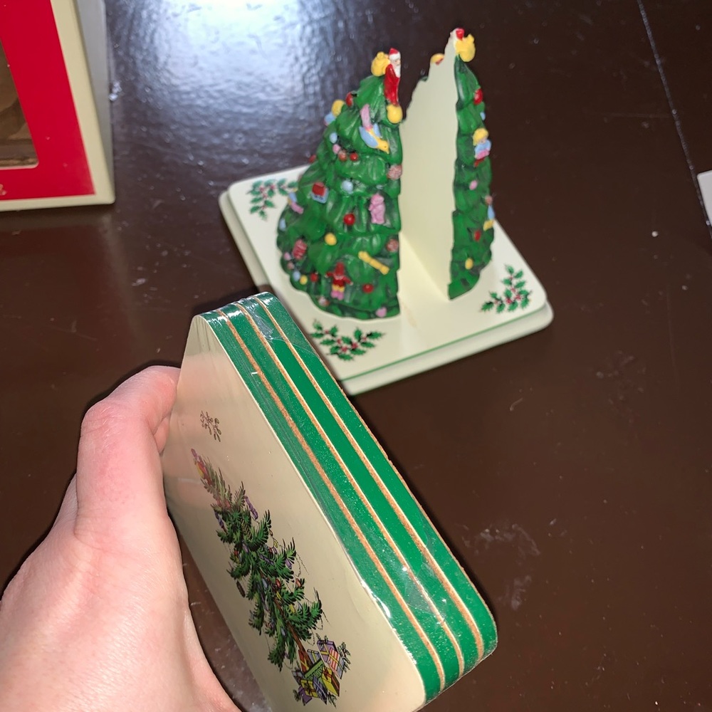 Spode Christmas Tree Coaster hardback Coaster Set